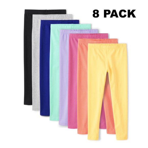The Children's Place Girls Everyday Pull-On Leggings, 8-Pack, Size M (7-8) - Picture 1 of 7